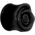 BodyCandy 18mm Black Rose Flower Acrylic Saddle Plug — main product shot