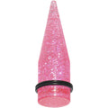 BodyCandy 20mm Pink Acrylic Silver Glitter Taper — main product shot
