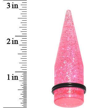 BodyCandy 20mm Pink Acrylic Silver Glitter Taper — lifestyle context