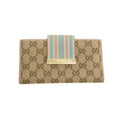 Bolt Boutique Gucci Beige & Pink GG Canvas French Flap Long Wallet #3920 — main product shot