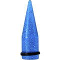 BodyCandy 20mm Blue Acrylic Silver Glitter Taper — main product shot