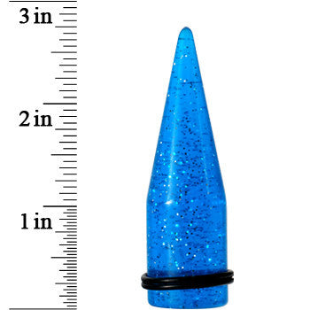 BodyCandy 20mm Blue Acrylic Silver Glitter Taper — lifestyle context