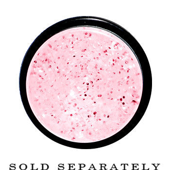 BodyCandy 18mm Pink Acrylic Silver Glitter Taper — detail close-up