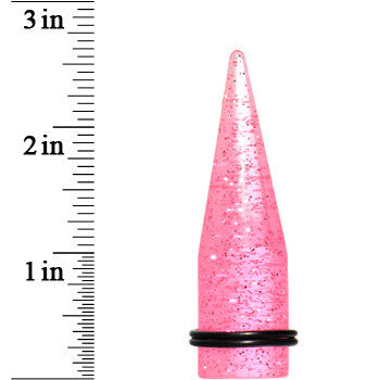 BodyCandy 18mm Pink Acrylic Silver Glitter Taper — lifestyle context