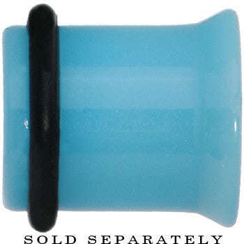 BodyCandy 5/8 Blue Acrylic Black Heart Single Flare Plug — detail close-up