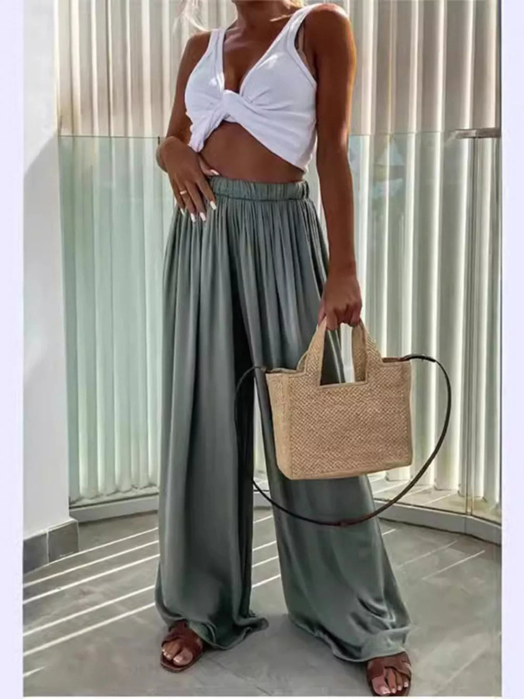 Wide-Leg Flowy Pants