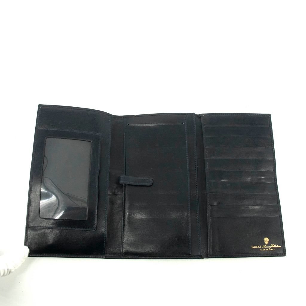 Bolt Boutique Gucci Canvas Coded Blue Ophidia Long Wallet #3947 — in-use photo