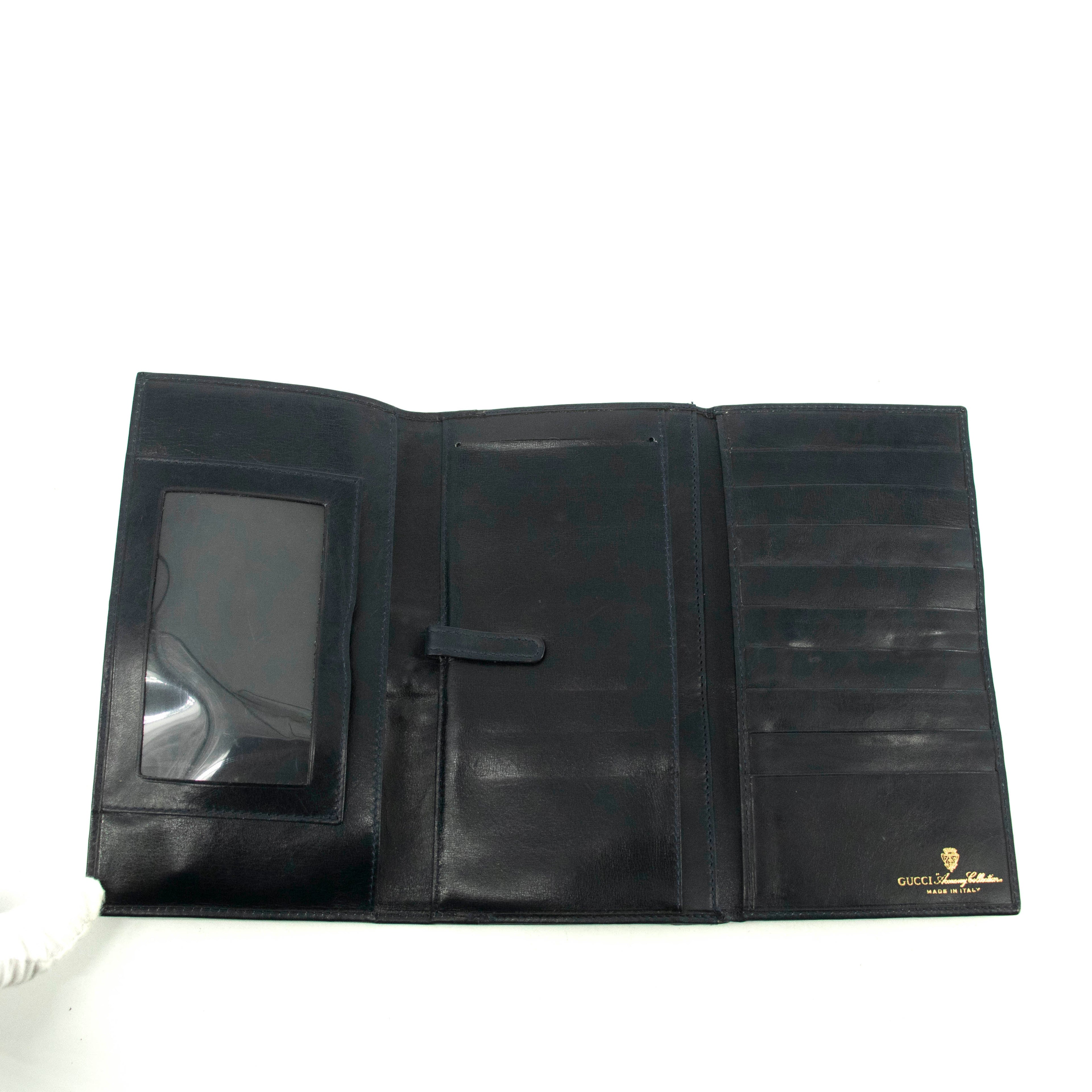 Bolt Boutique Gucci Canvas Coded Blue Ophidia Long Wallet #3947 — in-use photo