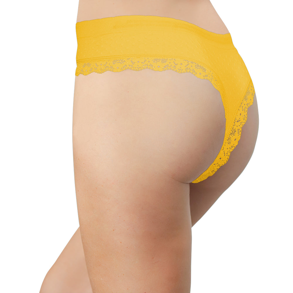 Love Libby Panties Love Libby Panties Scalloped Dot and Lace Seamless Tag Free Thong — comparison shot