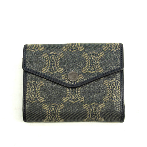 Bolt Boutique Celine Triomphe Canvas Blue and Grey Fine Strap Wallet #3962 — main product shot