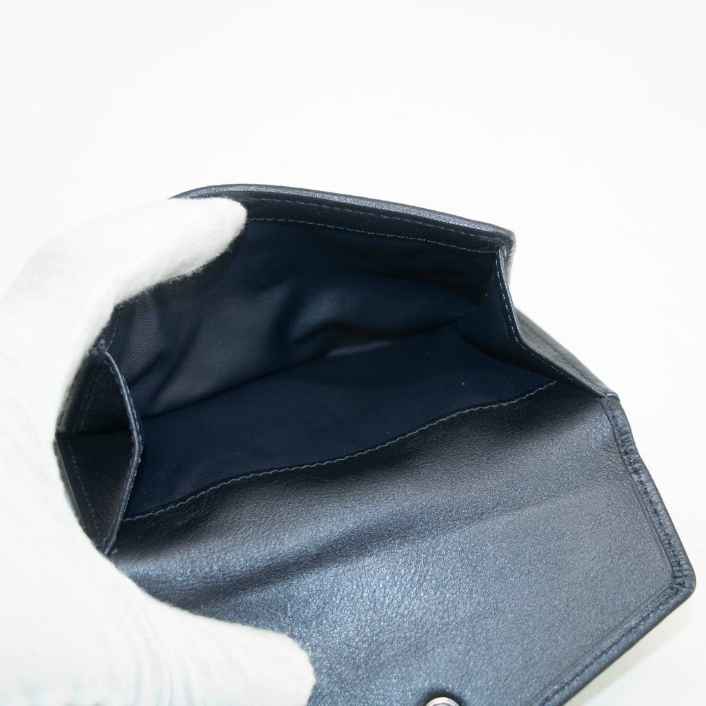Bolt Boutique Celine Triomphe Canvas Blue and Grey Fine Strap Wallet #3962 — size reference