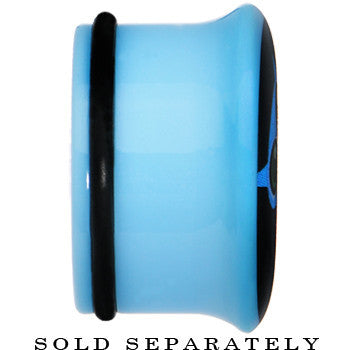 BodyCandy 20mm Blue Acrylic Heart Owl Single Flare Plug — lifestyle context