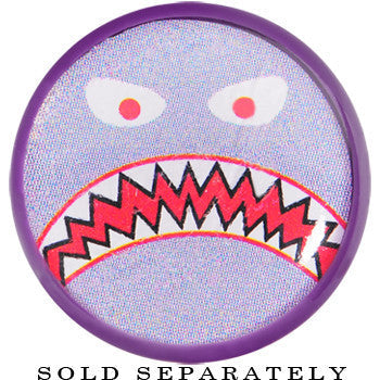 BodyCandy 24mm Purple Acrylic Monster Mouth Plug — detail close-up