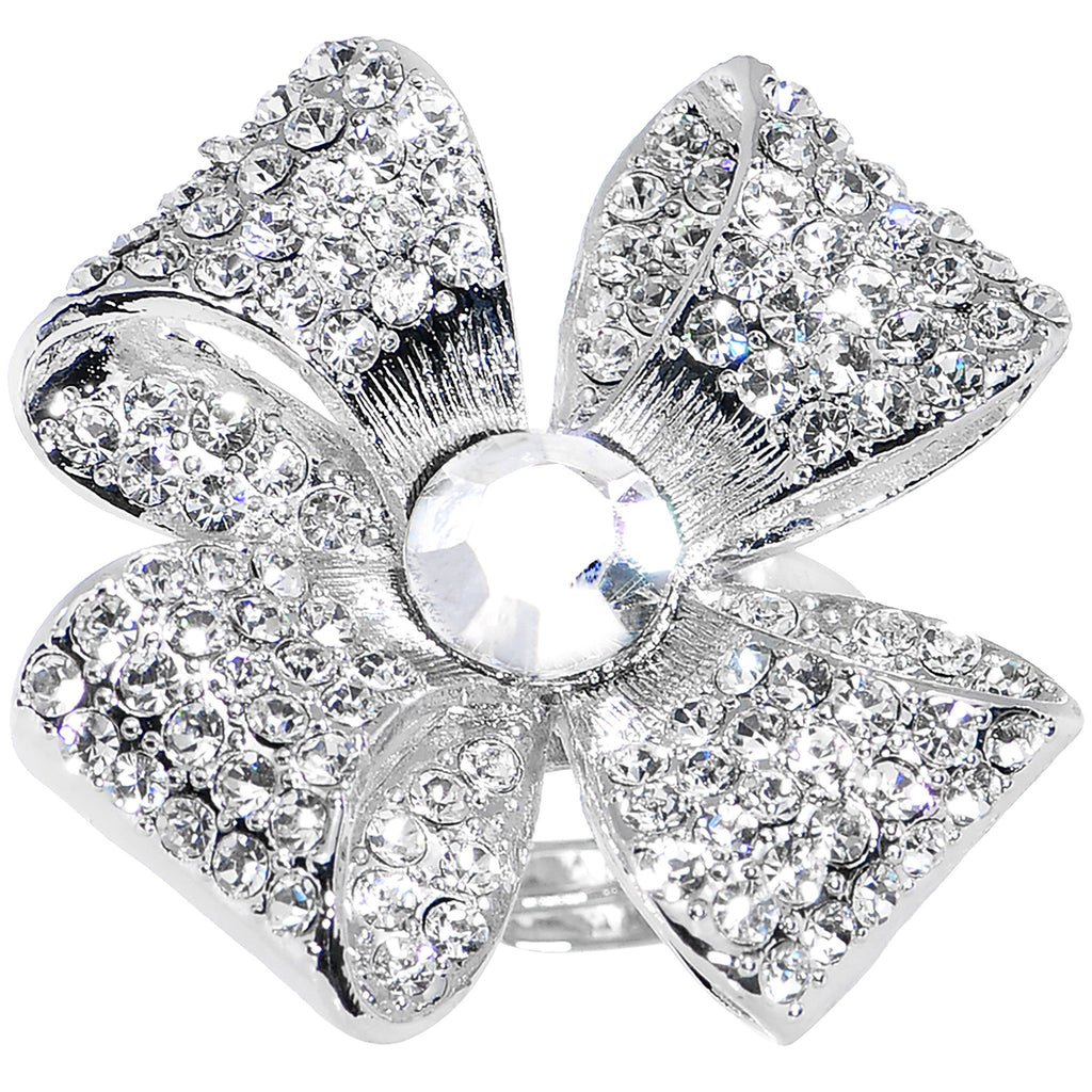 BodyCandy Decorative Sparkling Ribbon Adjustable Ring — detail close-up