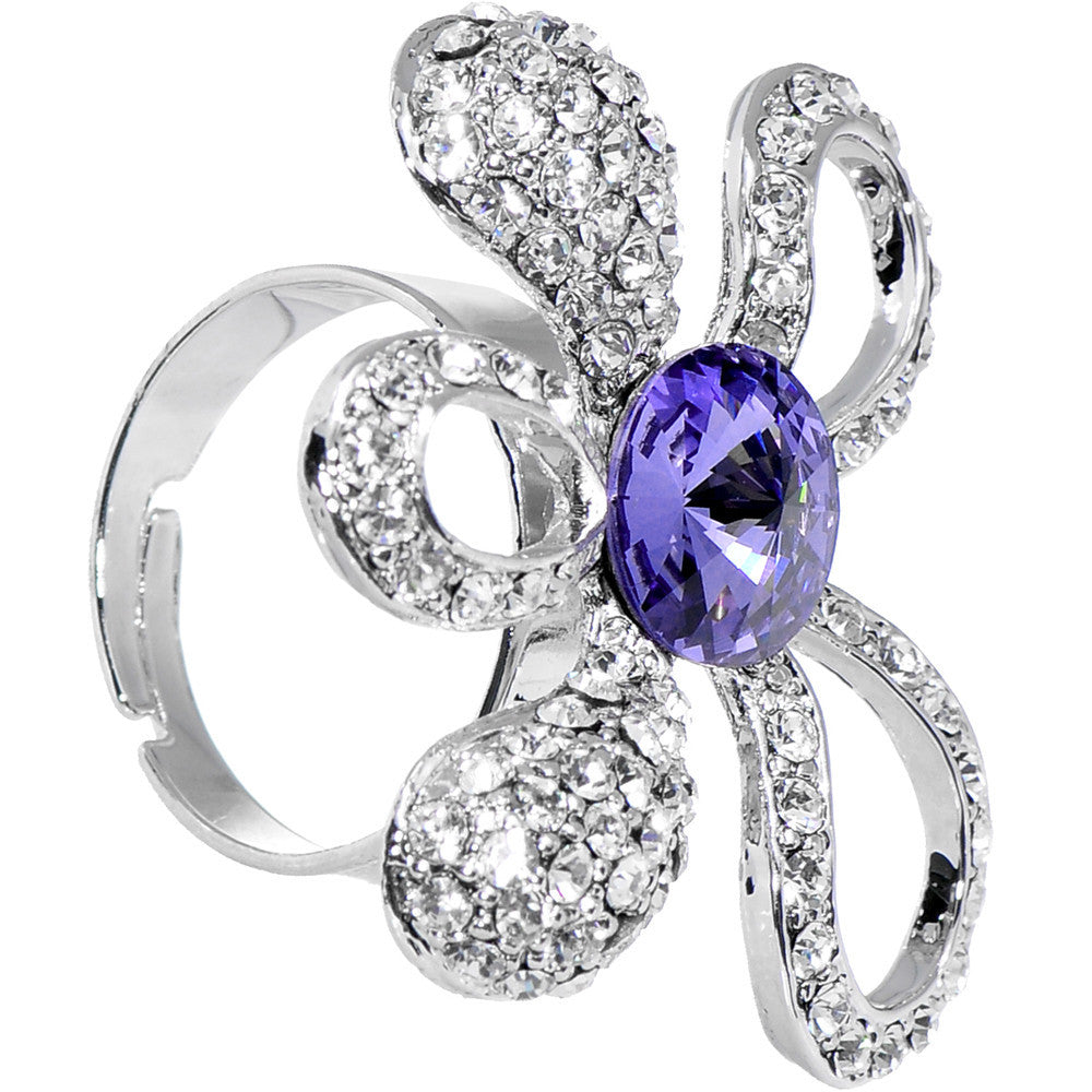 BodyCandy Crystalline Daisy Flower Adjustable Ring — main product shot