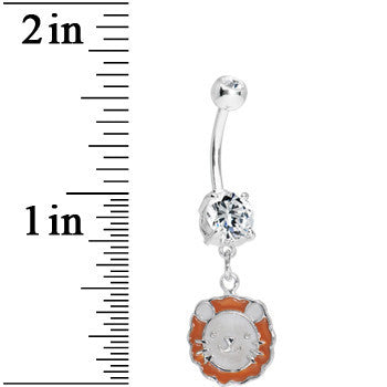 BodyCandy Crystalline Gem Lion Delight Belly Ring — detail close-up