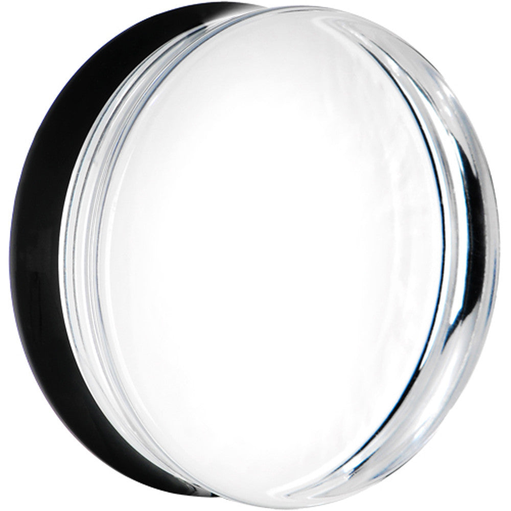 BodyCandy 36mm Clear Black Acrylic Mirror Split Saddle Plug — main product shot