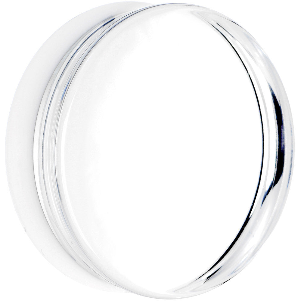 BodyCandy 40mm Clear White Acrylic Mirror Split Saddle Plug — main product shot