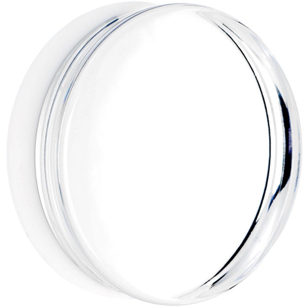 BodyCandy 44mm Clear White Acrylic Mirror Split Saddle Plug — main product shot