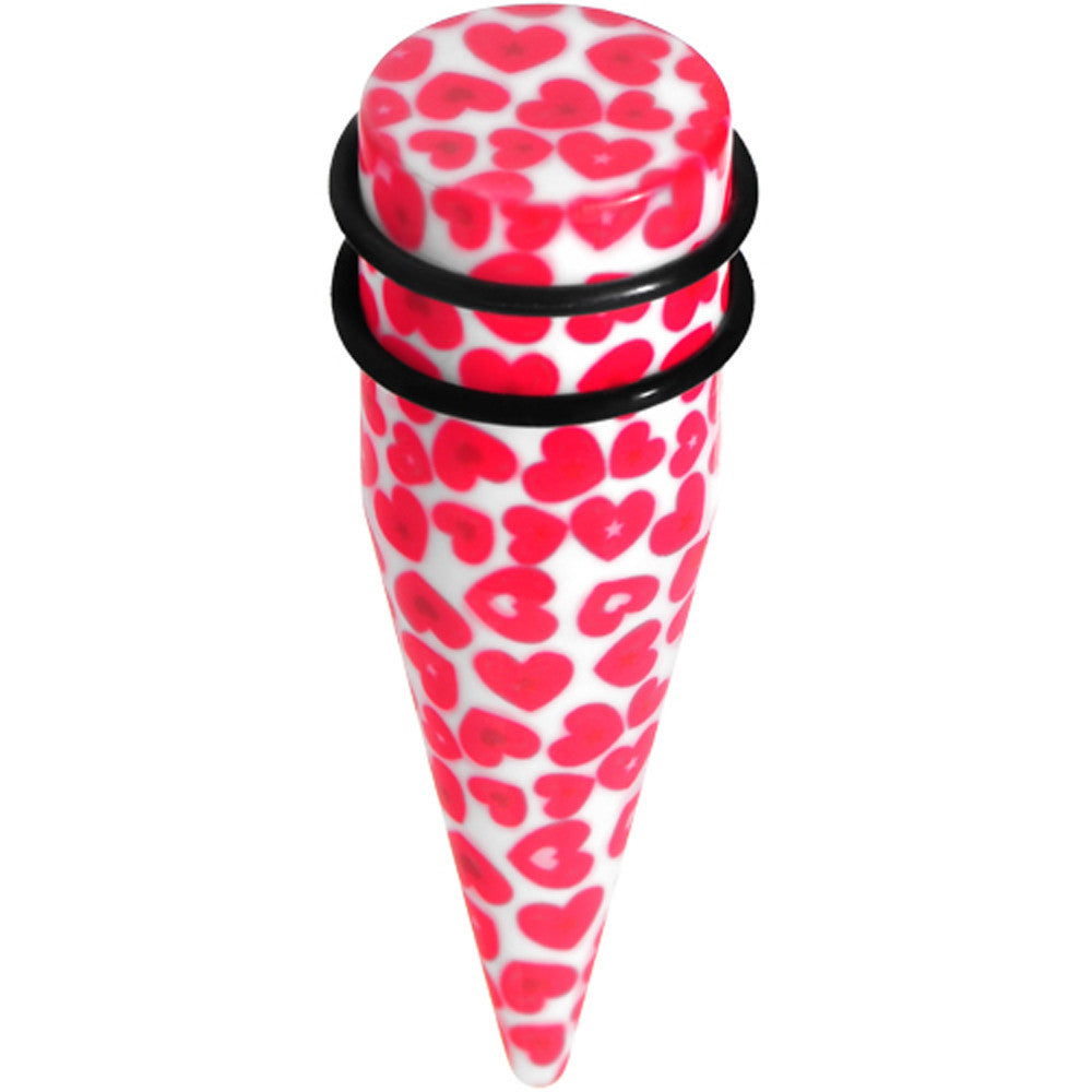 BodyCandy 20mm Lovely Red Heart Acrylic Ear Taper — main product shot
