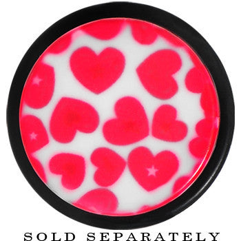 BodyCandy 20mm Lovely Red Heart Acrylic Ear Taper — side view