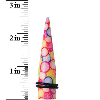 BodyCandy 9/16 Groovy Retro Flower Acrylic Taper — lifestyle context