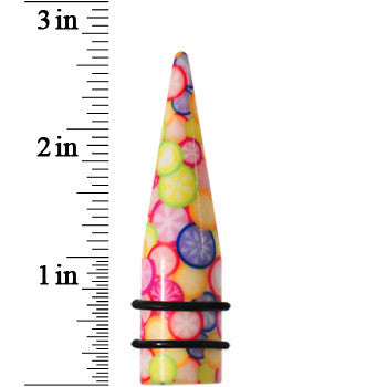 BodyCandy 5/8 Groovy Retro Flower Acrylic Taper — lifestyle context