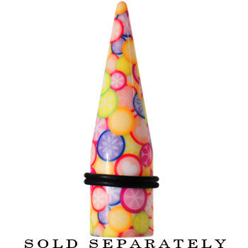 BodyCandy 18mm Groovy Retro Flower Acrylic Taper — detail close-up