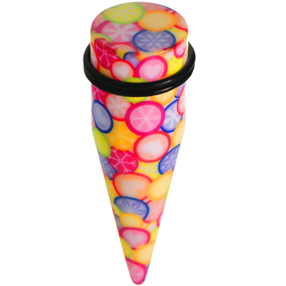 BodyCandy 20mm Groovy Retro Flower Acrylic Taper — main product shot