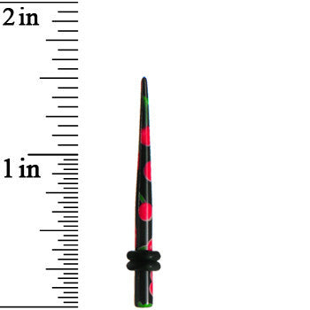BodyCandy 8G Black Acrylic Red Cherry Logo Taper — lifestyle context