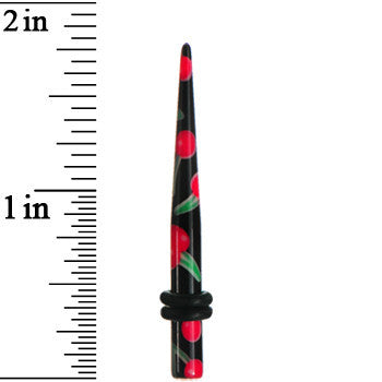 BodyCandy 6G Black Acrylic Red Cherry Logo Taper — lifestyle context