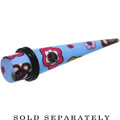 BodyCandy 1/2 Blue Acrylic Retro Flower Logo Taper — main product shot