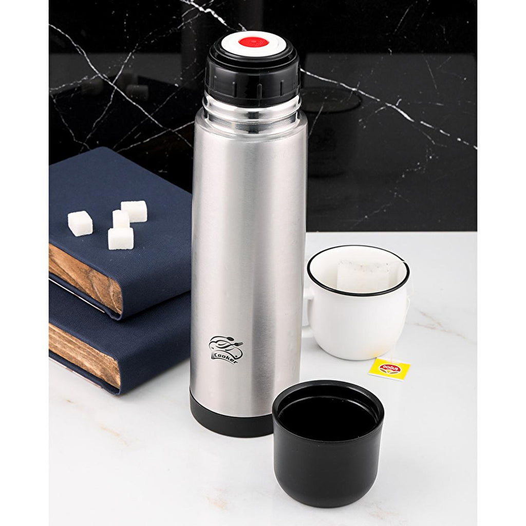 Cooker Stainless Steel Thermos 750ml - Keeps Drinks Hot/Cold for 24 Hours, Durable & Ergonomic Design