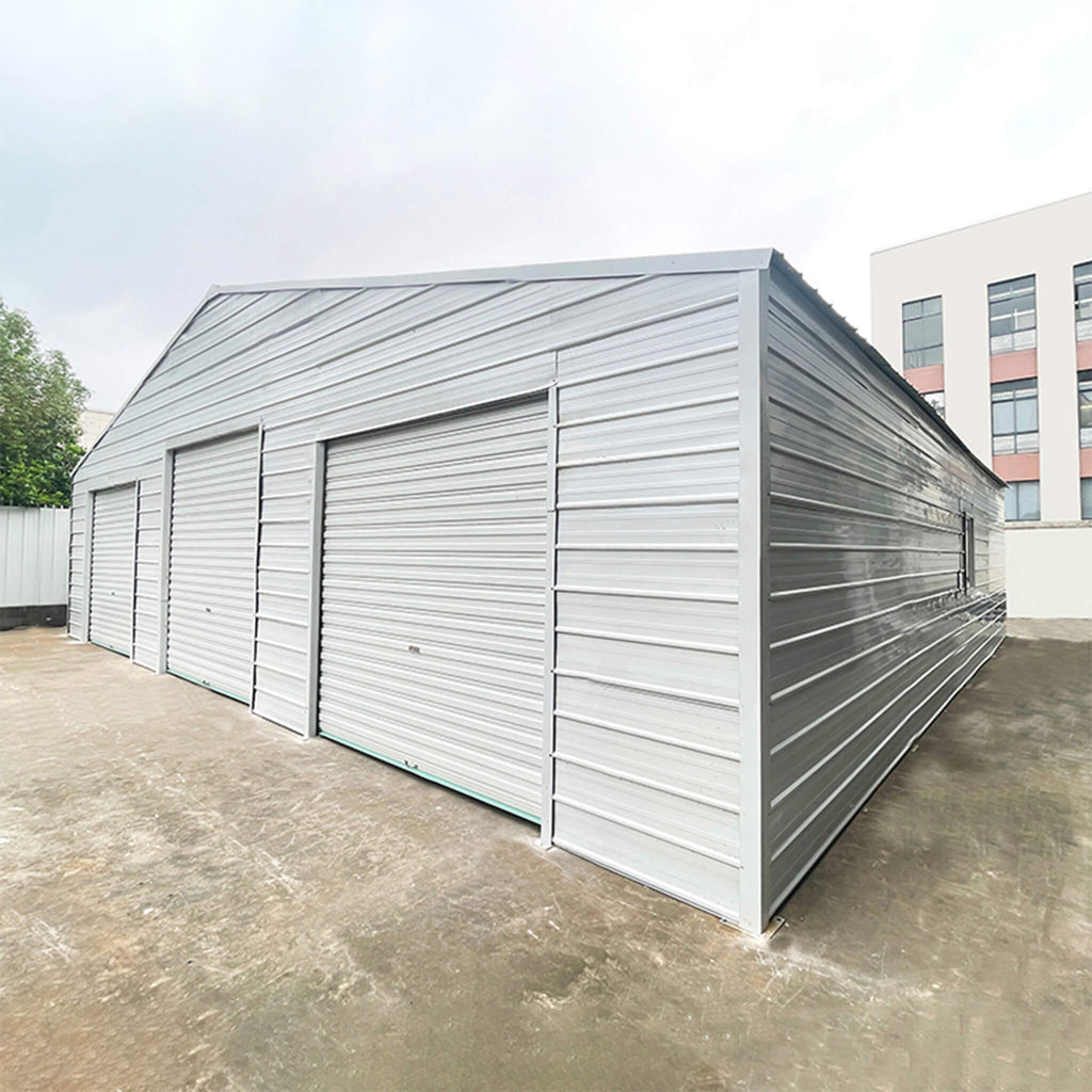[39X39FT] Extra-Large Heavy-Duty Galvanized Steel Barn Building Shed With 3 Rolling Door Garages (SAK10234) – SAKSBY WHOLESAL