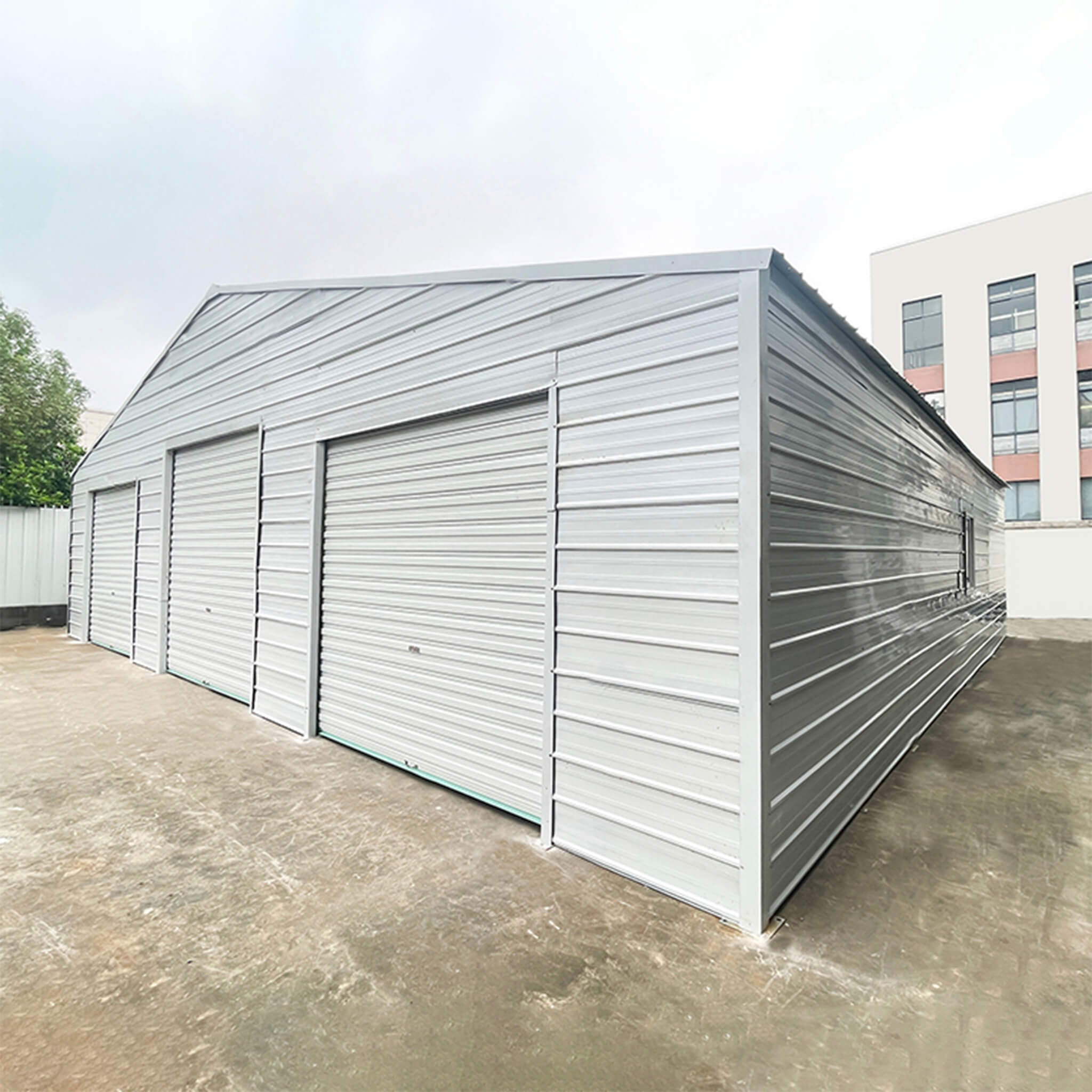 [39X39FT] Extra-Large Heavy-Duty Galvanized Steel Barn Building Shed With 3 Rolling Door Garages (SAK10234) – SAKSBY WHOLESAL