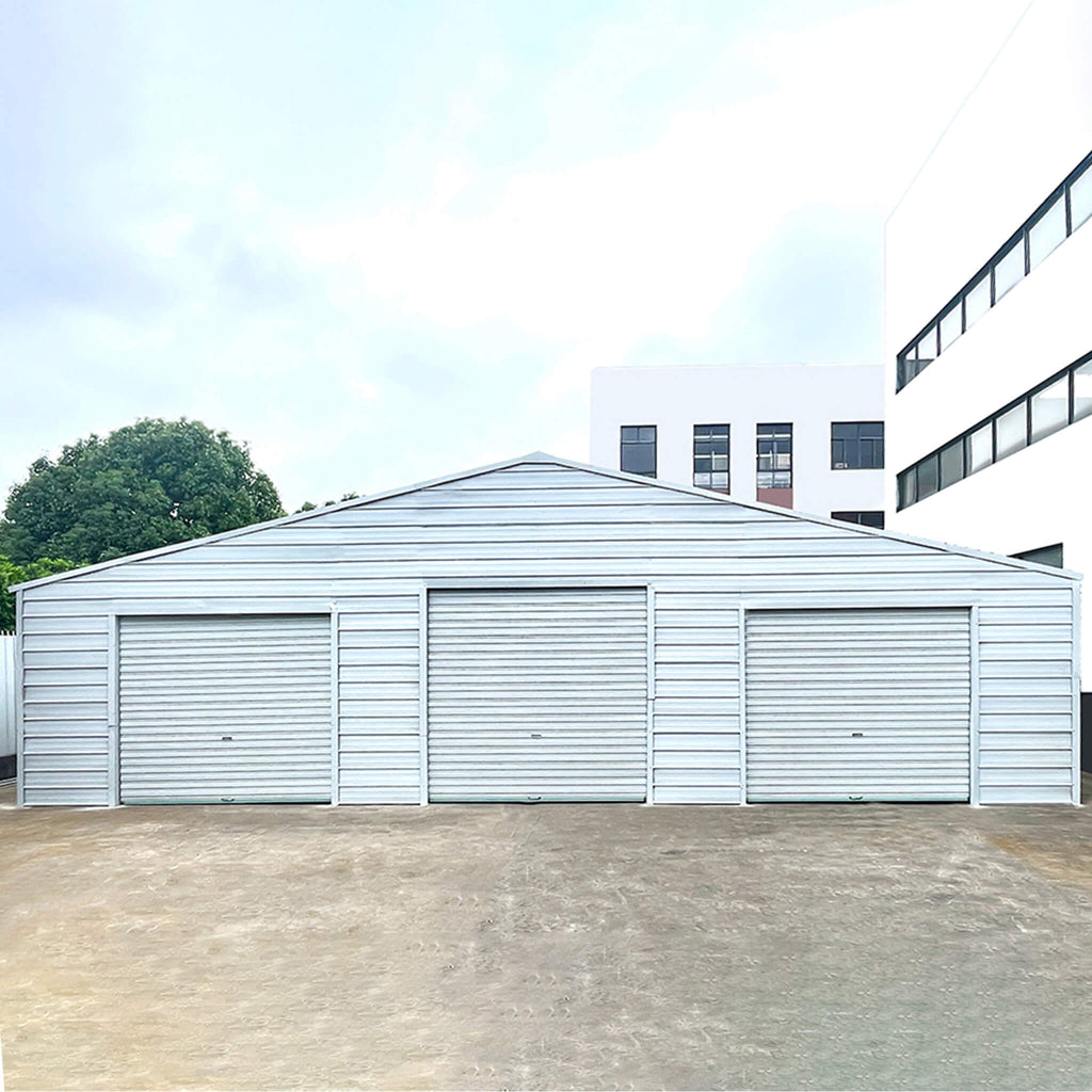 [39X39FT] Extra-Large Heavy-Duty Galvanized Steel Barn Building Shed With 3 Rolling Door Garages (SAK10234) – SAKSBY WHOLESAL