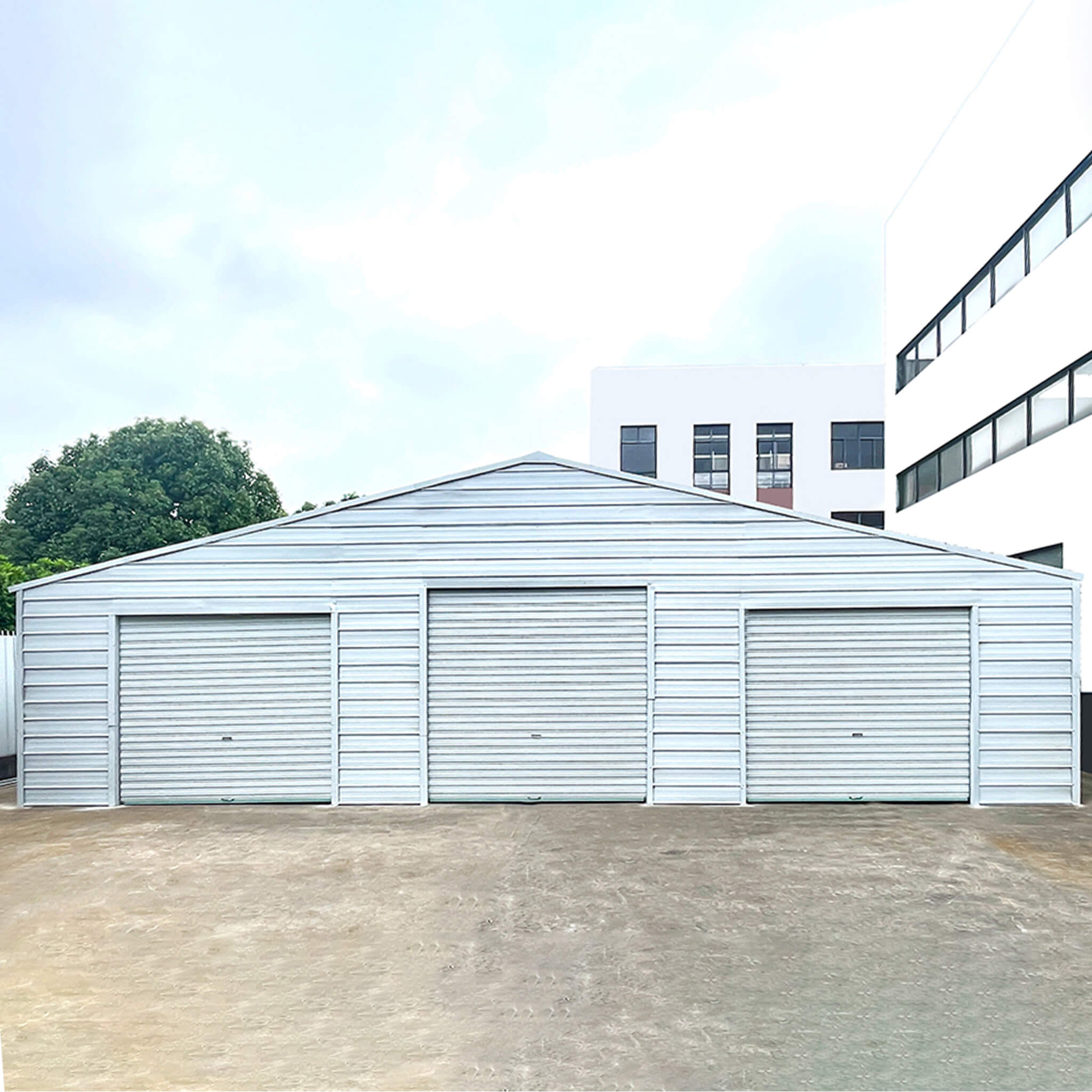 [39X39FT] Extra-Large Heavy-Duty Galvanized Steel Barn Building Shed With 3 Rolling Door Garages (SAK10234) – SAKSBY WHOLESAL