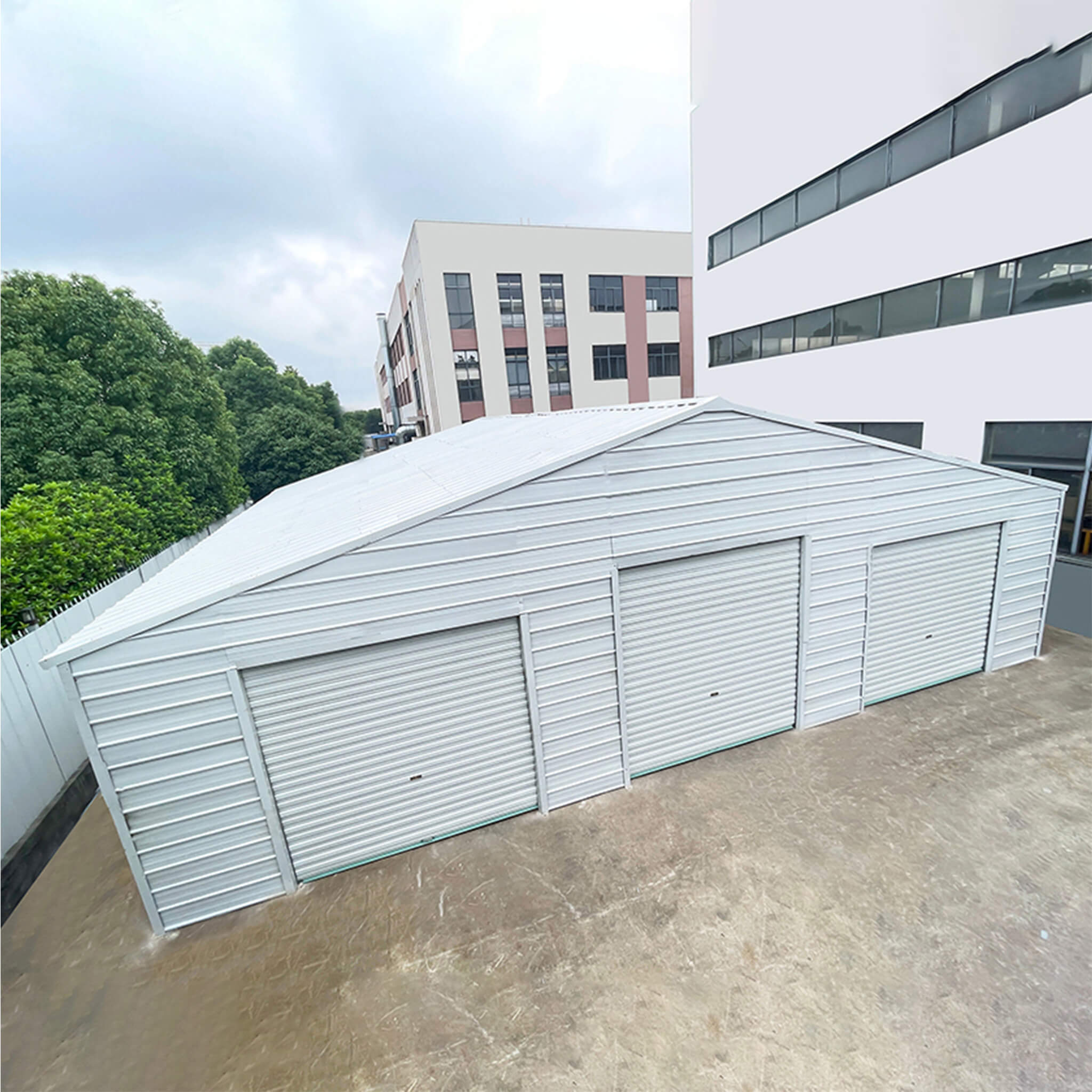 [39X39FT] Extra-Large Heavy-Duty Galvanized Steel Barn Building Shed With 3 Rolling Door Garages (SAK10234) – SAKSBY WHOLESAL
