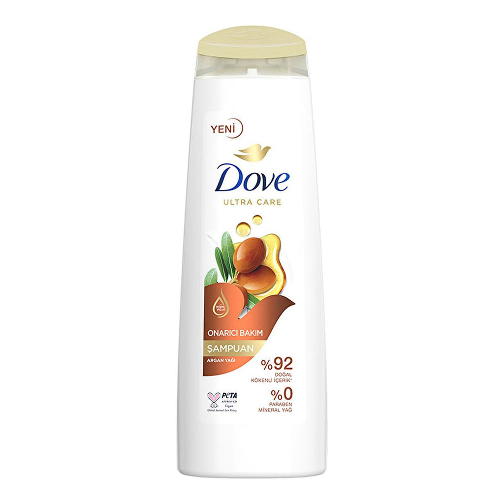 Dove Argan Oil Repair Shampoo - Deeply Nourishes Damaged Hair, Vegan & Natural - Paraben Free, Sustainable & Moisturizing - 13.53 fl oz