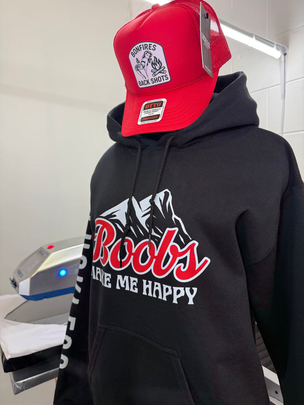 Luckless Outfitters Make Me Happy Hoodie — lifestyle context