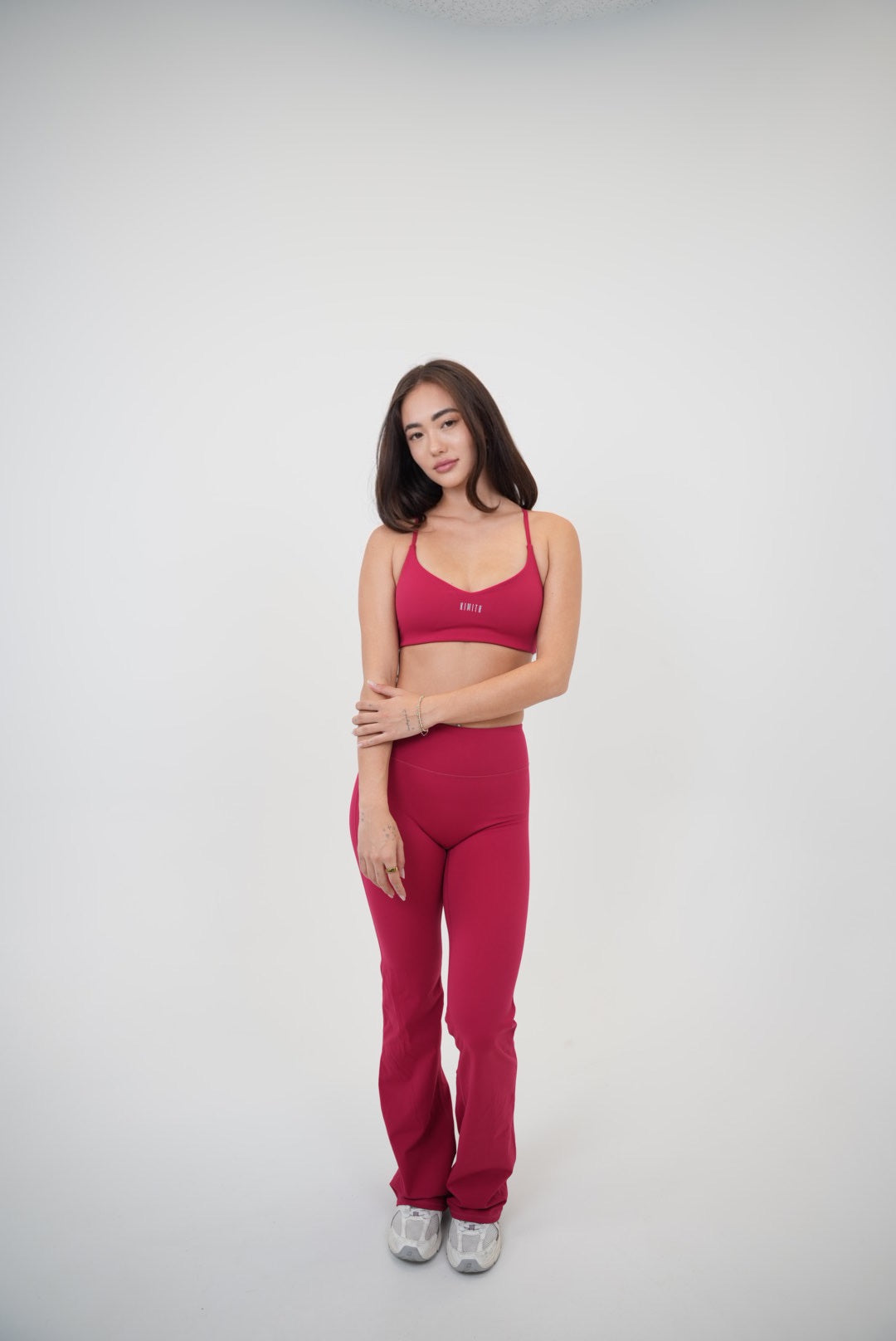 KIMITH BRAND I Live in Luxury Red Flare Pant — in-use photo