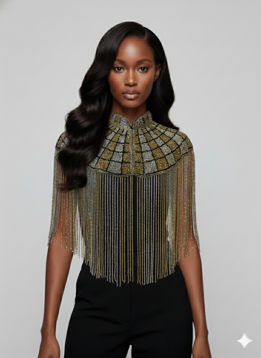 L'Jai Amor The Gilded Mosaic Cape — main product shot