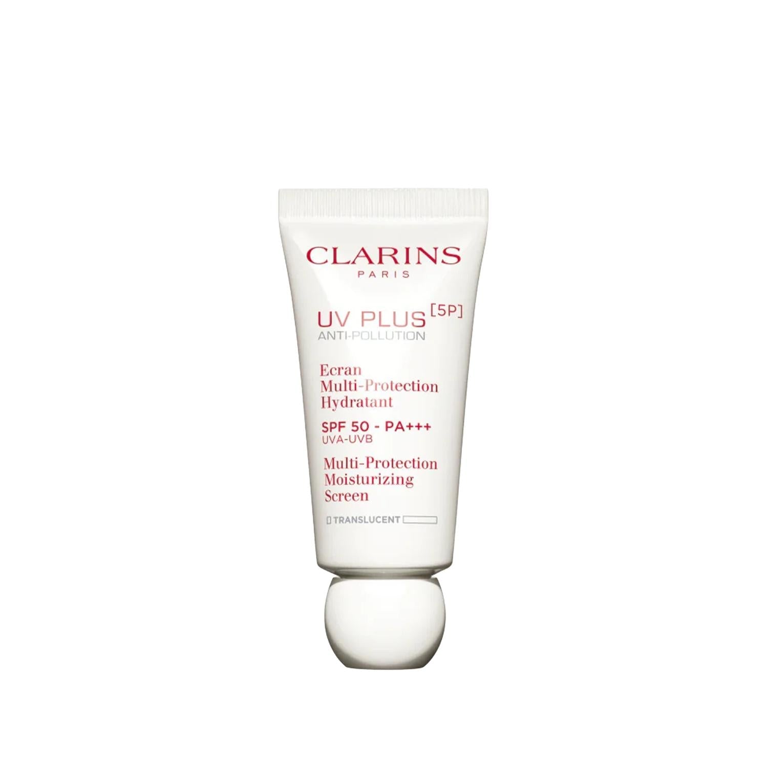 Clarins UV Plus 5P Anti-Pollution SPF50 Translucent Sunscreen: Ultimate UV & Pollution Protection, Hydrating, No White Cast