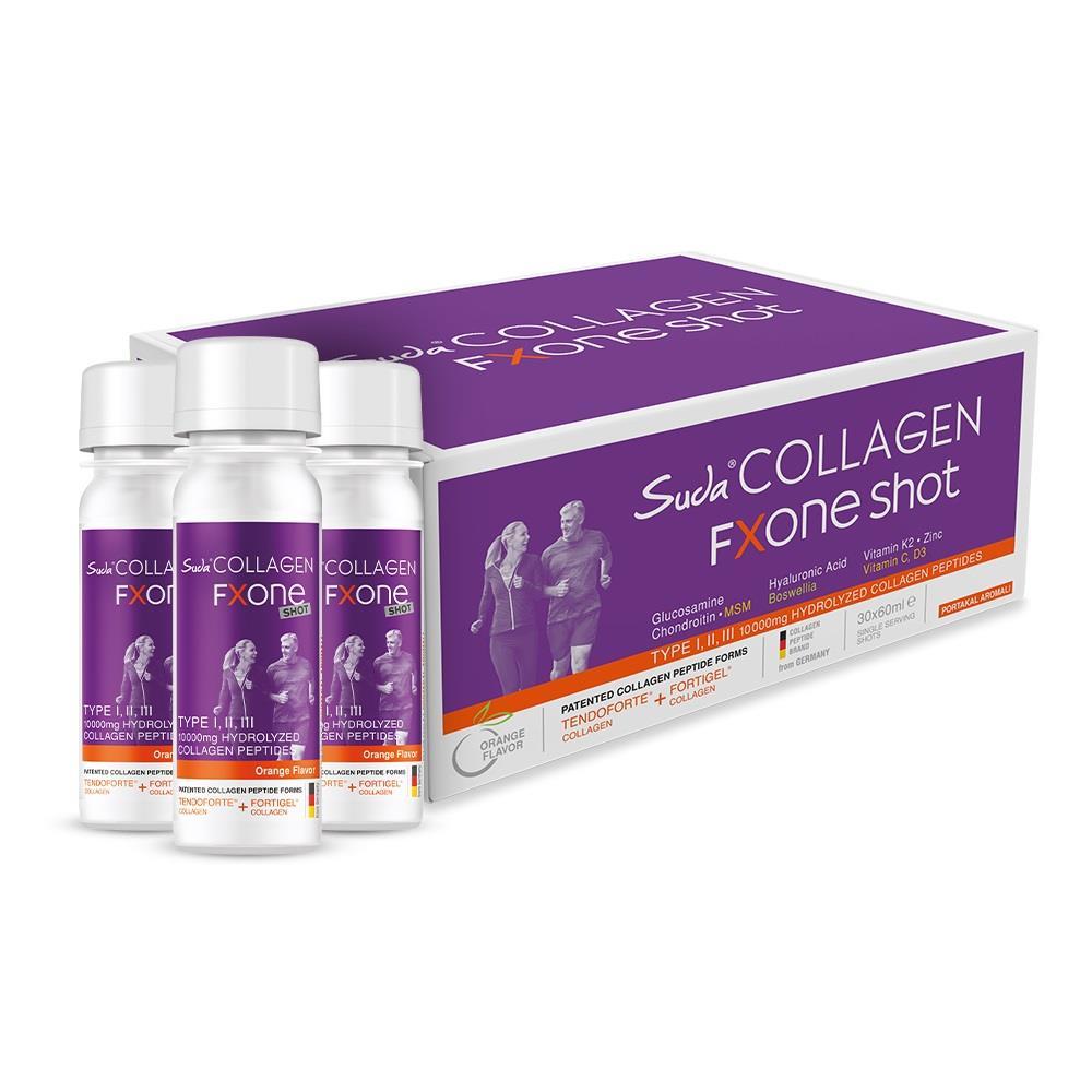 Suda Collagen Fxone Liquid Collagen Supplement Shot - Anti-Aging, Joint Health, 10000mg Hydrolyzed Collagen Peptides per Serving