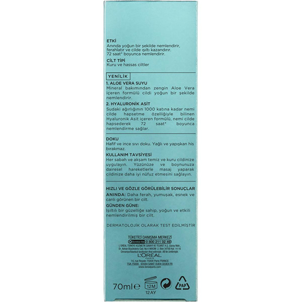 L'Oreal Paris Nem Terapisi Aloe Vera Face Moisturizer for Dry & Sensitive Skin - 2.37 fl oz