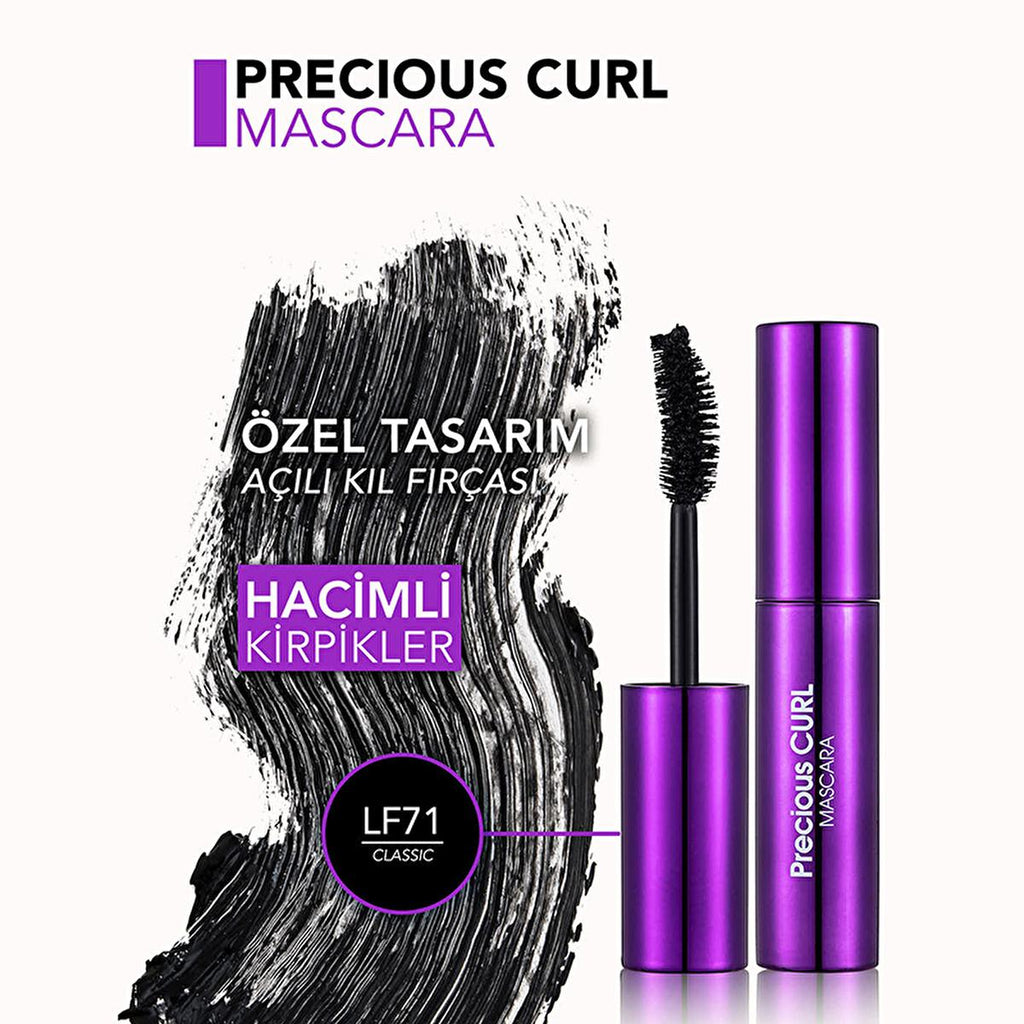 Flormar Precious Curl Mascara - Volumizing, Long-Lasting, Curling Mascara with Argan Oil