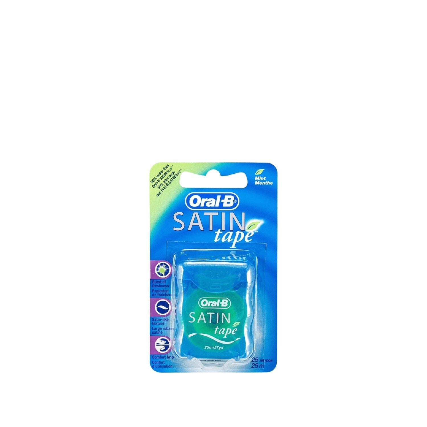 Oral-B Dental Floss Satin Tape Mint 25m - Effective Interdental Cleaning for Fresh Breath