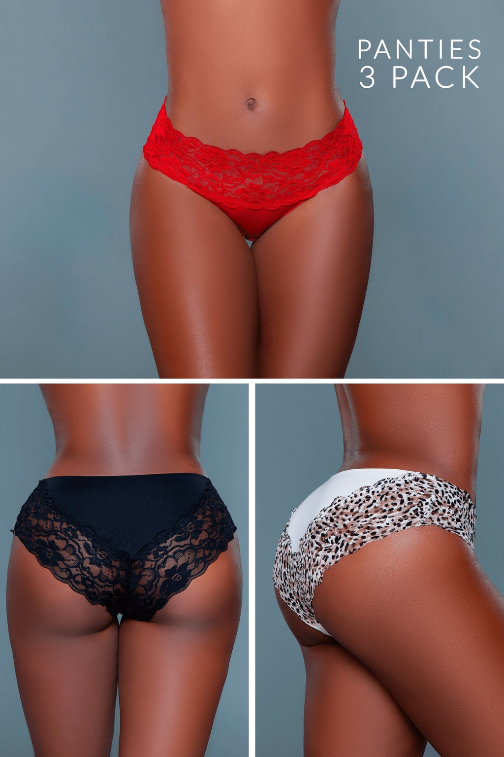 Love Spark Cove | Intimate Apparel, Pleasure Shop & Free Shipping 22103PK Arlo Bikini Panty 3 Pack — detail close-up