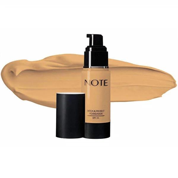 Note Detox & Protect Liquid Foundation - SPF 15 Sand Shade - Dermatologically Tested, All Skin Types - Full Coverage, Even Skin Tone