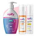 Epify Full Body Care Set, Hair Removal Cream, Superfruit Papaya Gel &amp; Glutathione Shot, 3-Step Body Routine